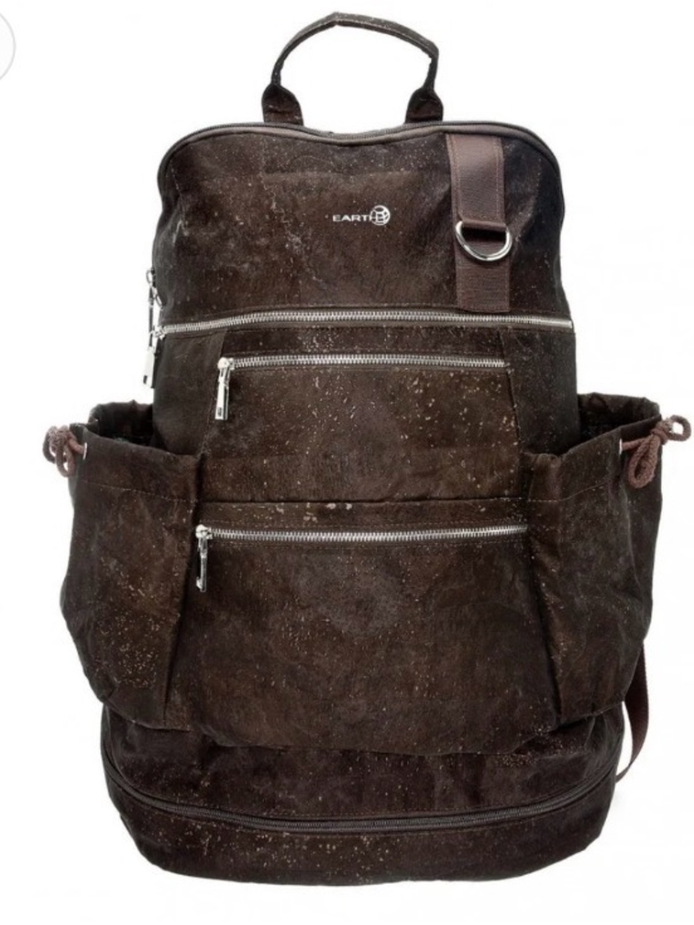 Earth Wood Goods Horta Cork Backpack Brown Vegan Leather Sustainable Travel Bag